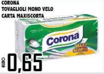 Big Food Corona Tovaglioli Mono Velo Carta Maxiscorta offerta