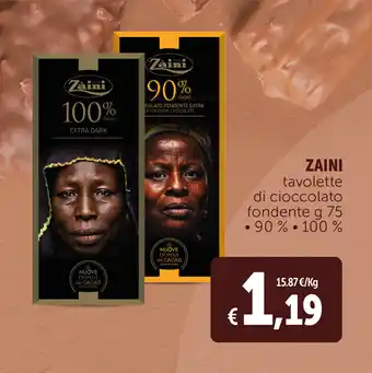Deco Supermercati Zaini tavolette di cioccolato fondente g 75 - 90% - 100% offerta