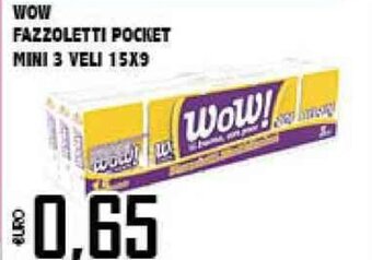 Big Food Wow Fazzoletti Pocket Mini 3 Veli 15x9 offerta