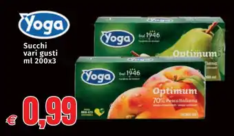 Mercati Alimentari Yoga Succhi vari gusti ml 200x3 offerta