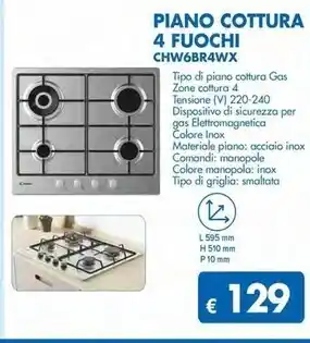 MD Discount Candy timeless chw6br4wx acciaio inossidabile da incasso gas 4 fornello(i) offerta