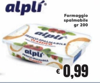 Mercati Alimentari Alplí Formaggio spalmabile gr 200 offerta