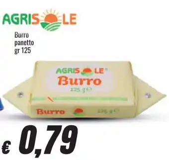 Mercati Alimentari Agrisole Burro panetto gr 125 offerta