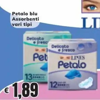 Mercati Alimentari Lines Petalo blu Assorbenti vari tipi offerta