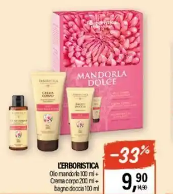 Caddy's L'Erboristica Olio mandorle 100 ml + Crema corpo 200 ml + bagno doccia 100 ml offerta