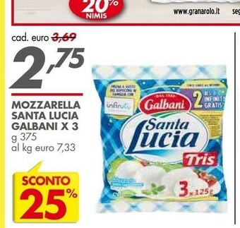 Italmark Galbani Mozzarella Santa Lucia 375 G(ml) offerta