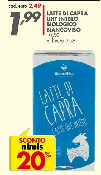 Biancoviso Latte Di Capra Uht Intero