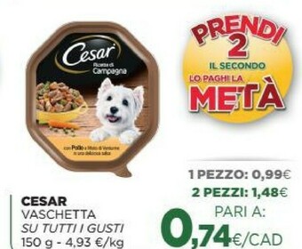 L´Isola dei Tesori Cesar Cibo per cani offerta