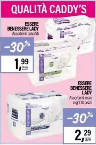 Caddy's Essere Benessere Lady Assorbenti maxi right 10 pezzi offerta