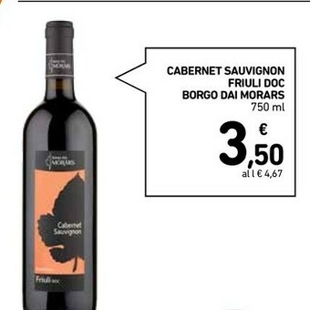 Conad Molino di borgo s. dalmazzo Cabernet Sauvignon Friuli Doc offerta