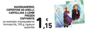 Conad Maxiquaderno, Copertine Ad Anelli, Cartellina 3 Lembi Frozen Copywrite offerta