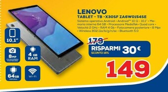 Euronics Lenovo Tablet TB X30SF ZA6W0154SE offerta