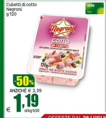 Elite Negroni Prosciutto cotto offerta
