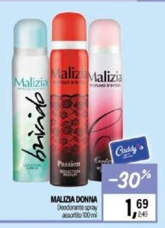 Caddy's Malizia Donna Deodorante spray assortito 100 ml offerta