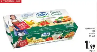 Conad Mila Yogurt Intero assortito 125 g x 8 offerta
