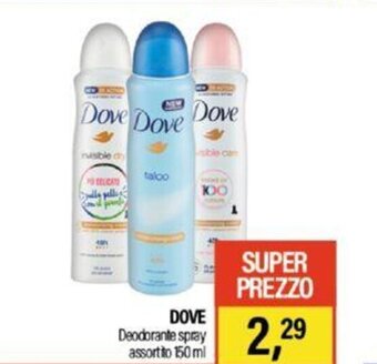 Caddy's Dove Deodorante spray assortito 150 ml offerta