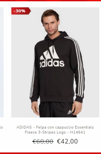 Globo Moda Felpa col cappuccio adidas offerta