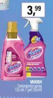 Caddy's Vanish Detergente spray 725 ml / gel 750 ml offerta