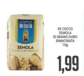 Supermercati Piccolo De Cecco Semola Di Grano Duro Rimacinata 1 Kg offerta