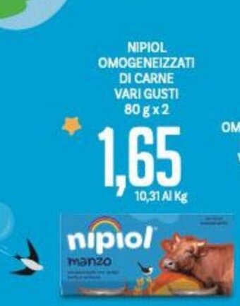 Supermercati Piccolo Nipiol Omogeneizzati Di Carne Vari Gusti 80 g x 2 offerta