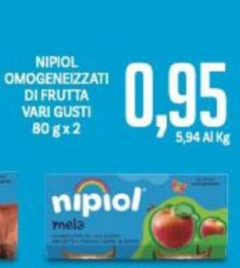 Supermercati Piccolo Nipiol Omogeneizzati Di Frutta Vari Gusti 80 g x 2 offerta