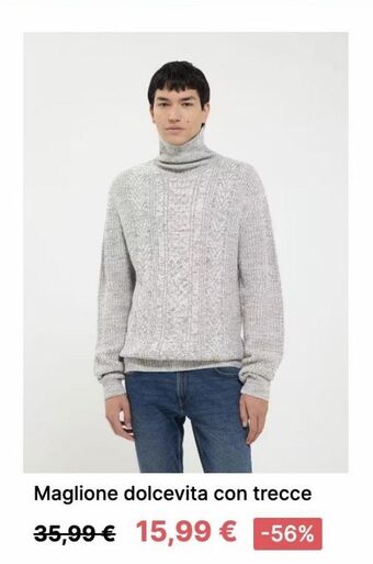 Maglione dolcevita con trecce