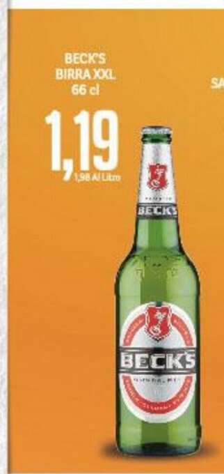 Supermercati Piccolo Beck's Birra XXL 66 cl offerta