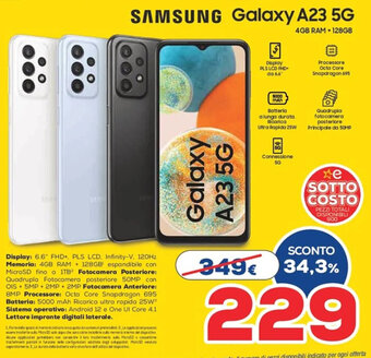 Euronics Samsung Galaxy A23 5G offerta