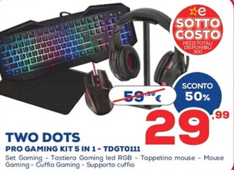 Euronics Two Dots Pro Gaming Kit 5 in 1 - TDGT0111 offerta