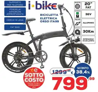 Euronics i-bike Bicicletta Elettrica Orso ITA99 offerta