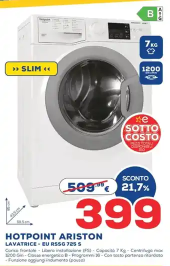 Euronics Hotpoint Ariston Lavatrice - EU RSSG 725 S offerta