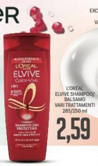 Supermercati Piccolo L'Oreal Elvive Shampoo/ Balsamo Vari Trattamenti 285/250 ml offerta