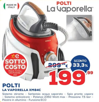 Euronics Polti La Vaporella XM84C offerta