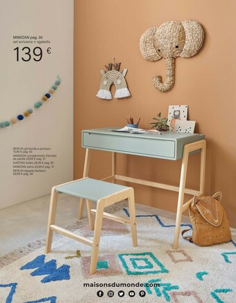Maisons du Monde Mimizan Set Scrivania + Sgabello offerta