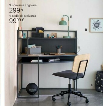 Maisons du Monde Scrivania Angolare/ Sedia Da Scrivania offerta