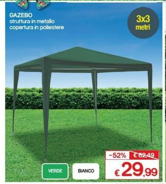 Satur Gazebo Struttura In Metallo Copertura In Poliestere offerta