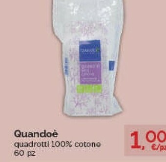 Prodet Quandoè Quadrotti 100% Coton offerta