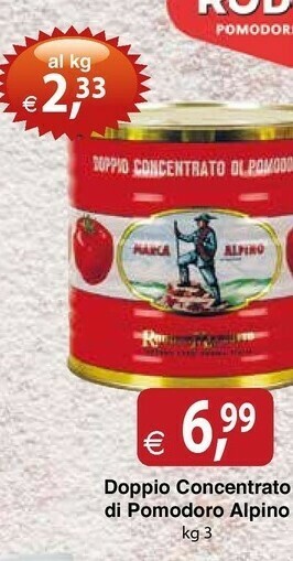 Docks Cash&Carry Alpino Doppio Concentrato Di Pomodoro offerta