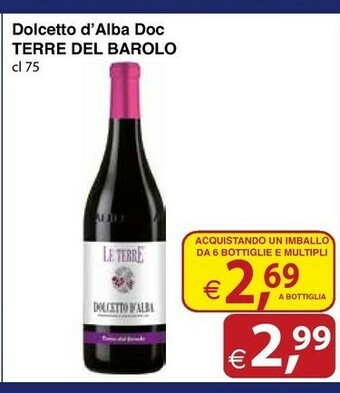 Docks Cash&Carry Terre Del Barolo Dolcetto D'Alba DOC 750 Ml offerta