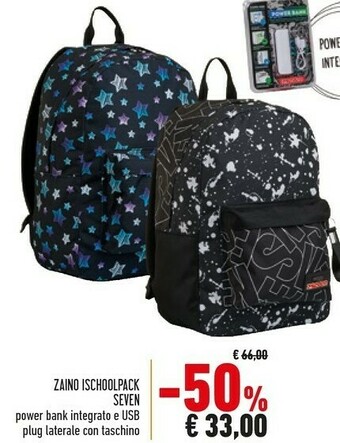 Conad Seven Zaino Ischoolpack Black & White offerta