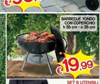 Satur Barbecue Tondo Con Coperchio H 35 Cm offerta