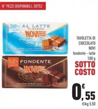 Conad Novi Tavoletta di Cioccolato fondente - latte 100 g offerta