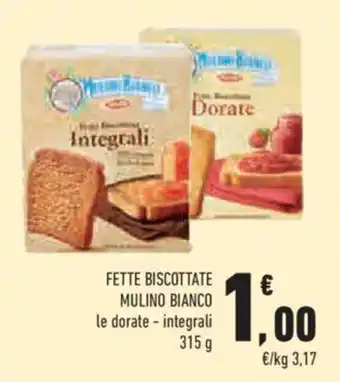 Conad Mulino Bianco Fette Biscottate le dorate - integrali 315 g offerta