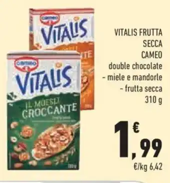 Conad Cameo Vitalis Frutta Seca double chocolate - miele e mandorle - frutta secca 310 g offerta