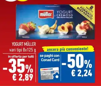 Conad Müller Yogurt vari tipi 8 x 125 g offerta