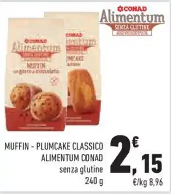 Conad Conad Muffin - Plumcake Classico Alimentum senza glutine 240 g offerta