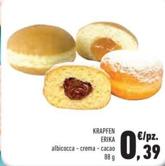 Conad Krapfen Erika albicocca, crema, cacao 88 g offerta