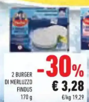 Conad Findus 2 Burger Di Merluzzo 170 g offerta