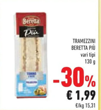 Conad Beretta Tramezzini Più vari tipi 130 g offerta