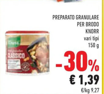 Conad Knorr Preparato Granulare Per Brodo vari tipi 150 g offerta